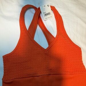 FP Movement by Free People Orange Textured Racerback Sports Bralette